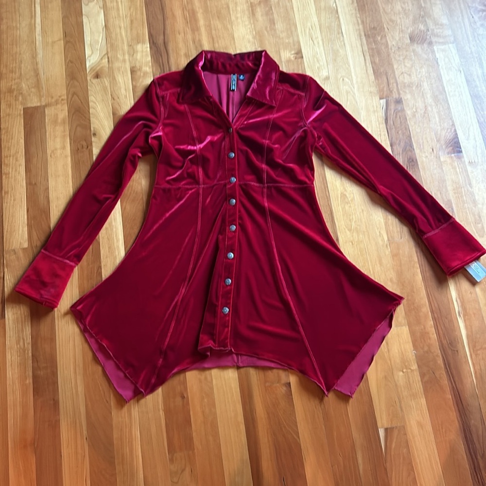 NWT Womans Red Velvet Blazer -by Sno Skins, Size M